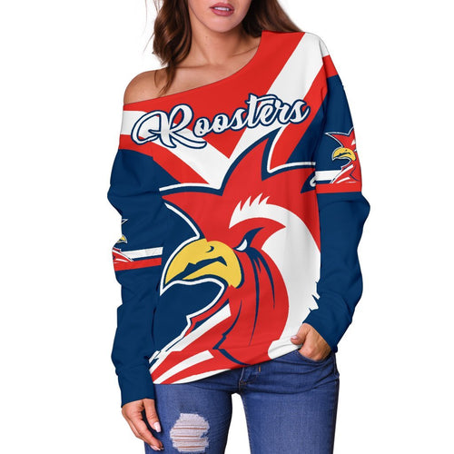 Australia Roosters Off Shoulder Sweater Rugby - Vibe Hoodie