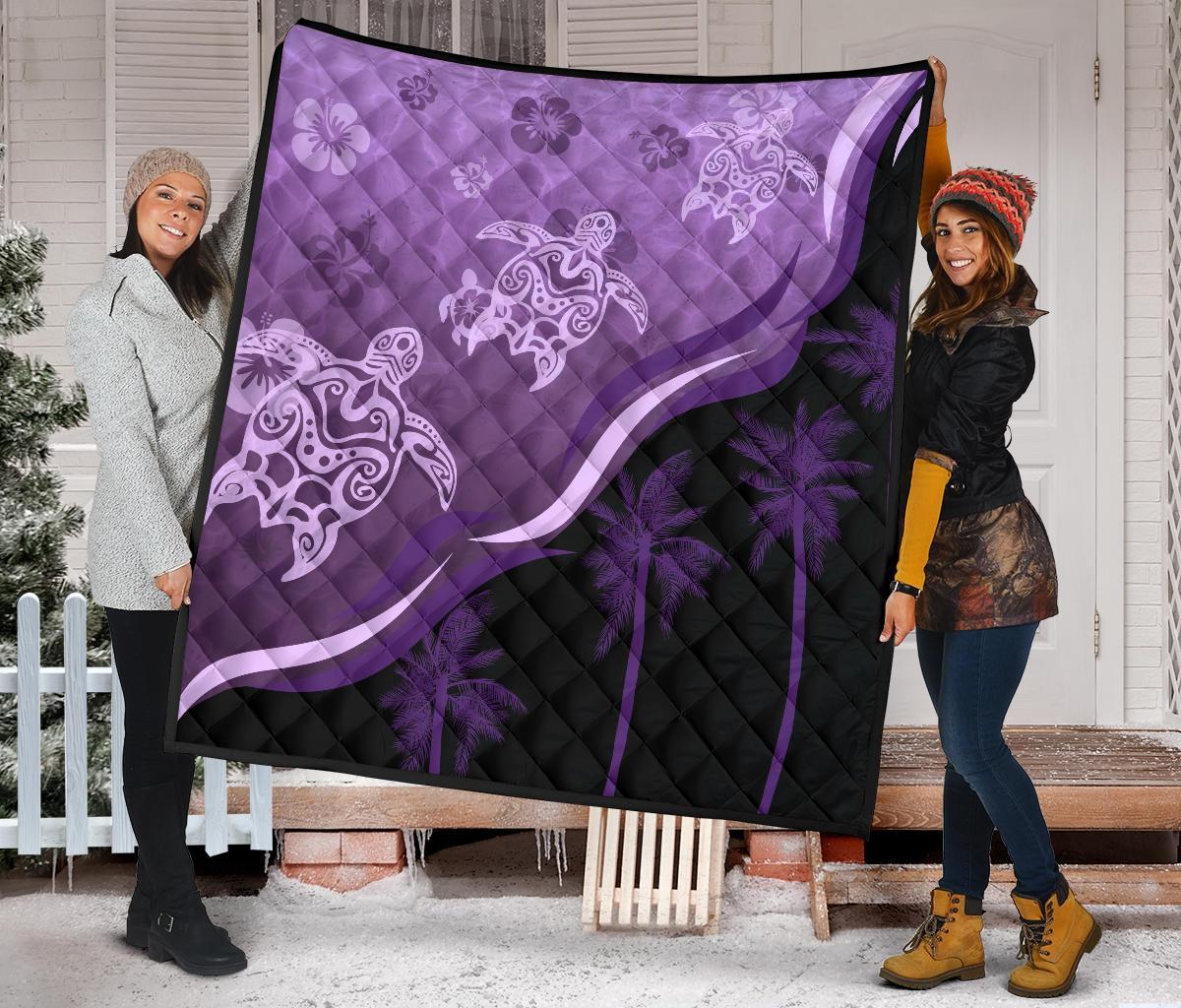 purple-turtle-hibiscus-premium-quilt