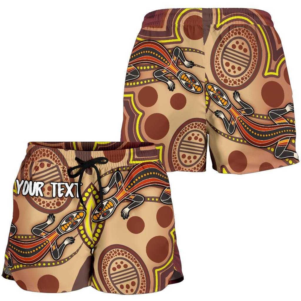 [Custom] Aboriginal Women's Shorts, Indigenous Lizard Dot Painting Art - Vibe Hoodie