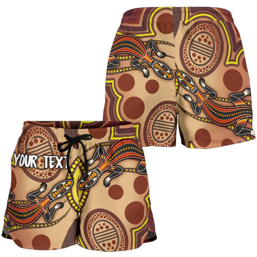 [Custom] Aboriginal Women's Shorts, Indigenous Lizard Dot Painting Art - Vibe Hoodie
