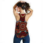 Aboriginal Women's Racerback Tank - Aboriginal Lizard With Dot Painting Patterns - Vibe Hoodie