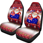 christmas-personalised-car-seat-covers-australia-santa-claus-hold-the-flag-red