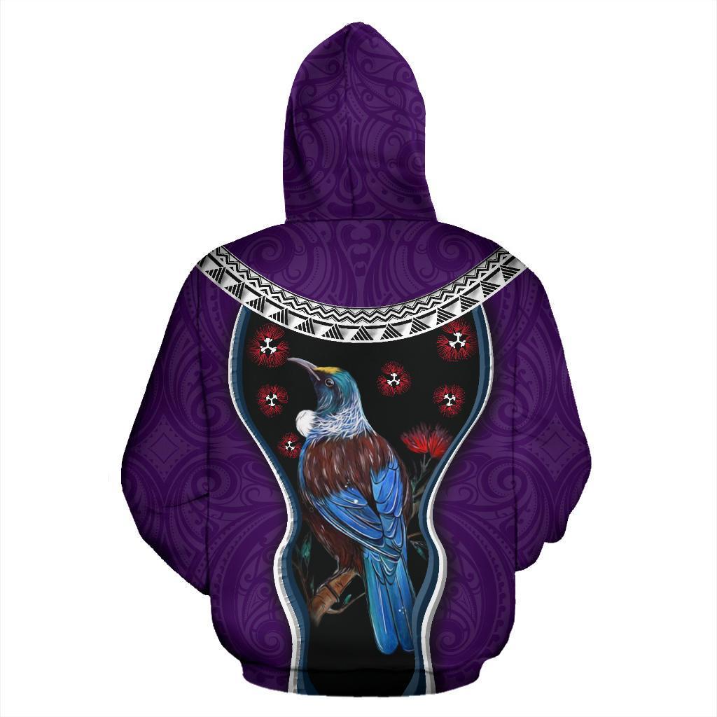 new-zealand-tui-bird-hoodie-pohutukawa-pullover-hoodie-purple