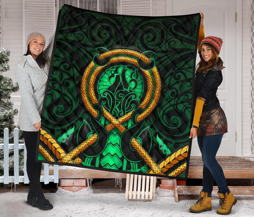 maori-new-zealand-premium-quilt-manaia-green