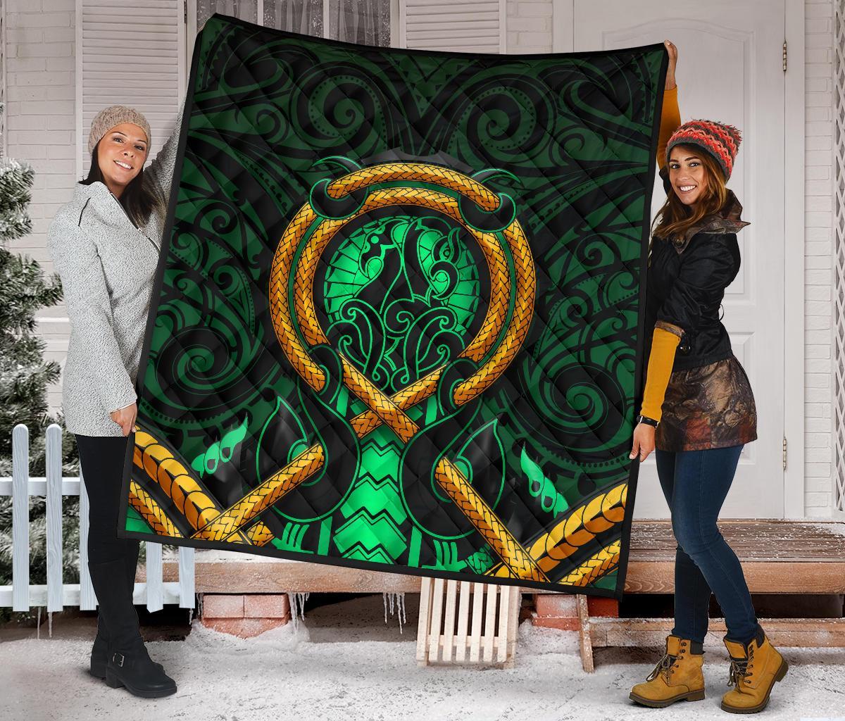 maori-new-zealand-premium-quilt-manaia-green