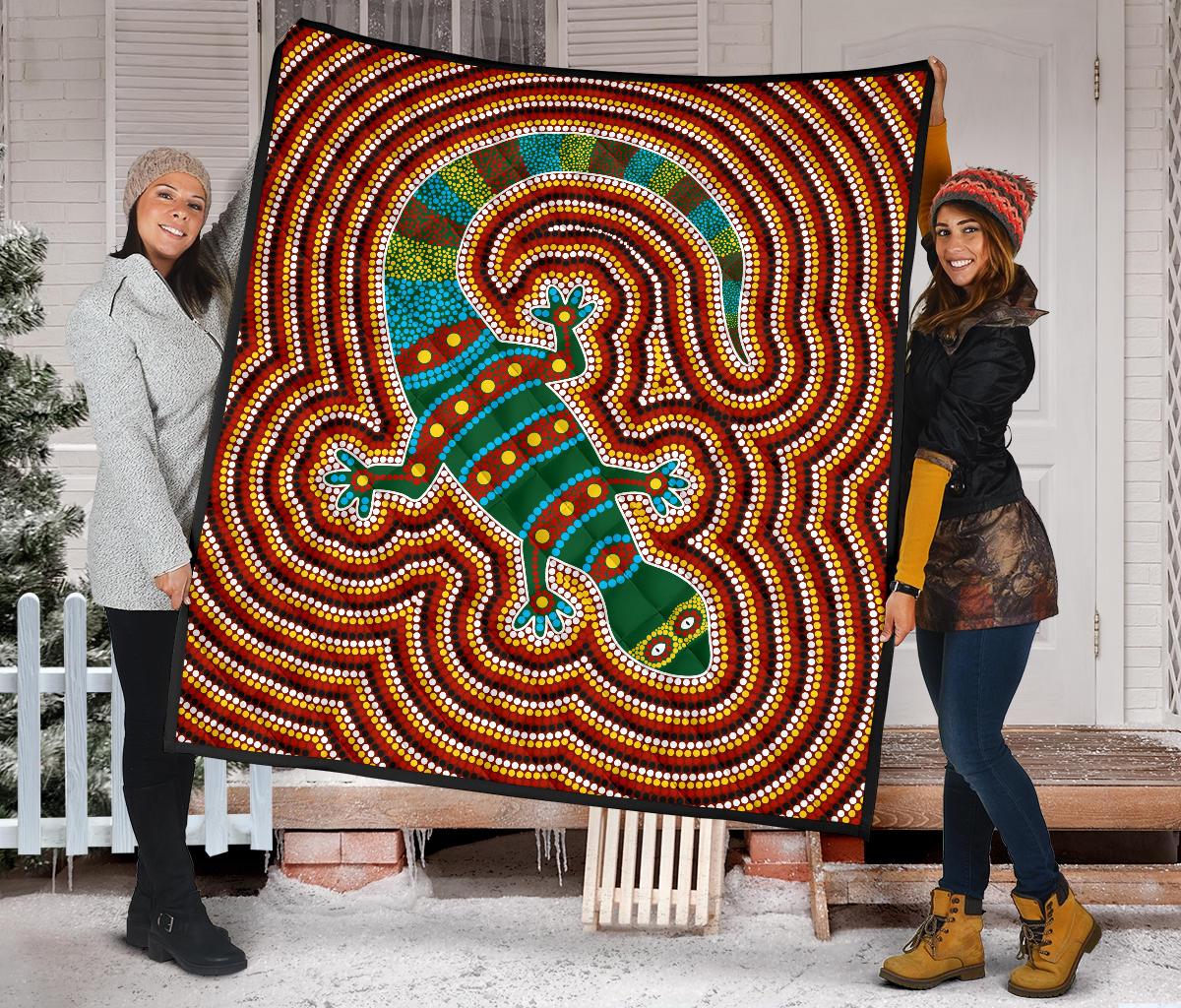 premium-quilts-lizard-coverlets-aboriginal-dot-painting