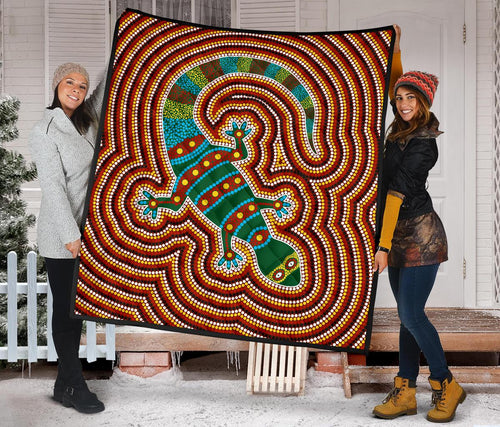 premium-quilts-lizard-coverlets-aboriginal-dot-painting