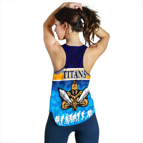 Gold Coast Women Racerback Tank Titans Gladiator Anzac Day 2021 Version - Camouflage - Vibe Hoodie