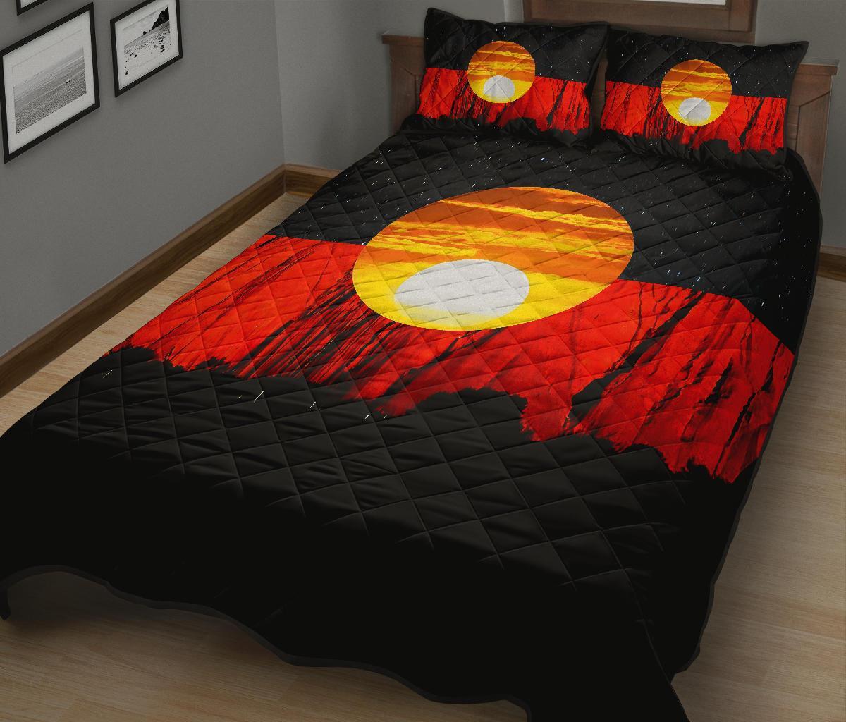 rugby-life-australia-aboriginal-flag-quilt-bed-set-k5-limited-edition