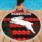 south-sydney-rabbitohs-beach-blanket-anzac-day-poppy-flower-vibes