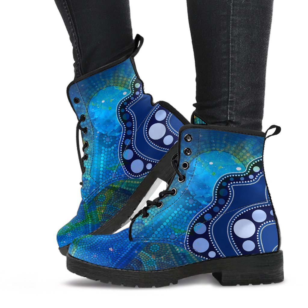 aboriginal-leather-boots-australia-indigenous-flag-circle-dot-painting-art-blue