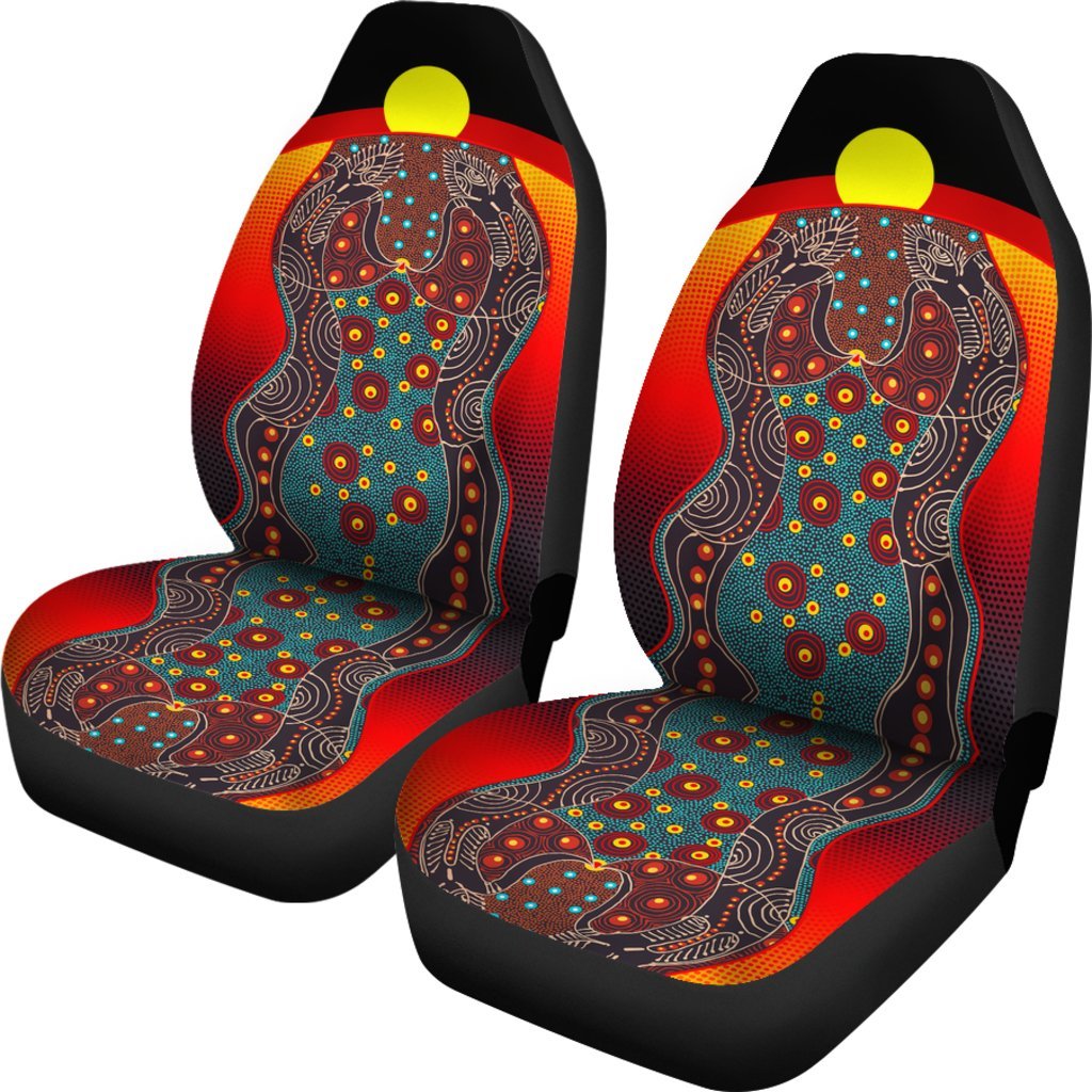 car-set-cover-aboriginal-sublimation-dot-pattern-style-red