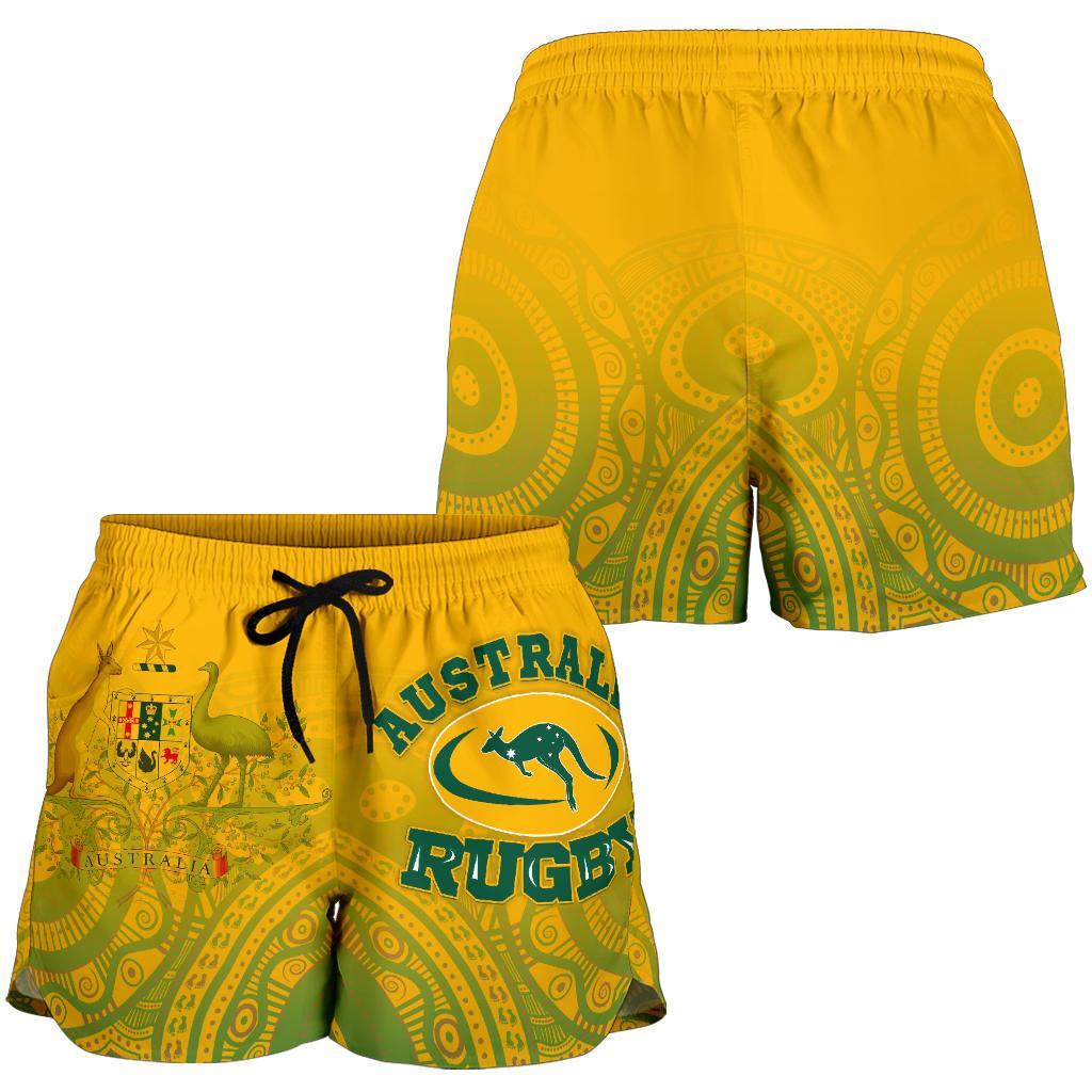 Aboriginal Women's Shorts, Australia Rugby and Coat Of Arms - Vibe Hoodie