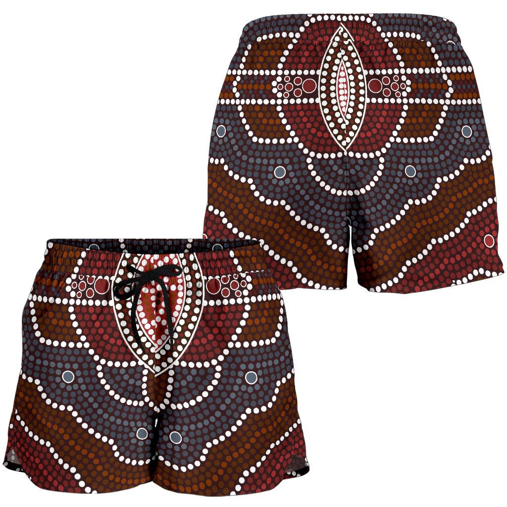 Aboriginal Shorts, Indigenous Dot Painting Short Women 03 - Vibe Hoodie