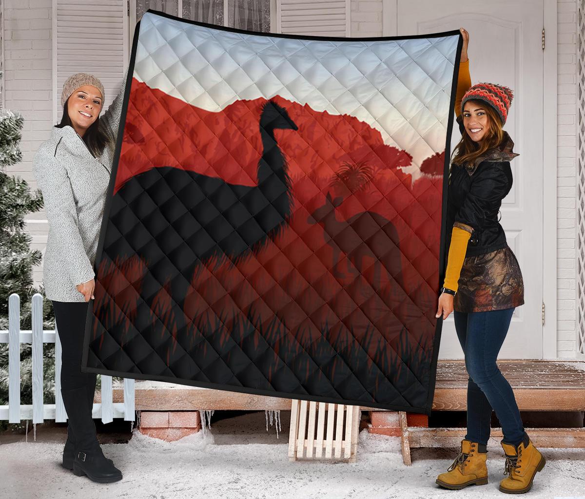 premium-quilt-australian-nature-with-emu-and-kangaroo
