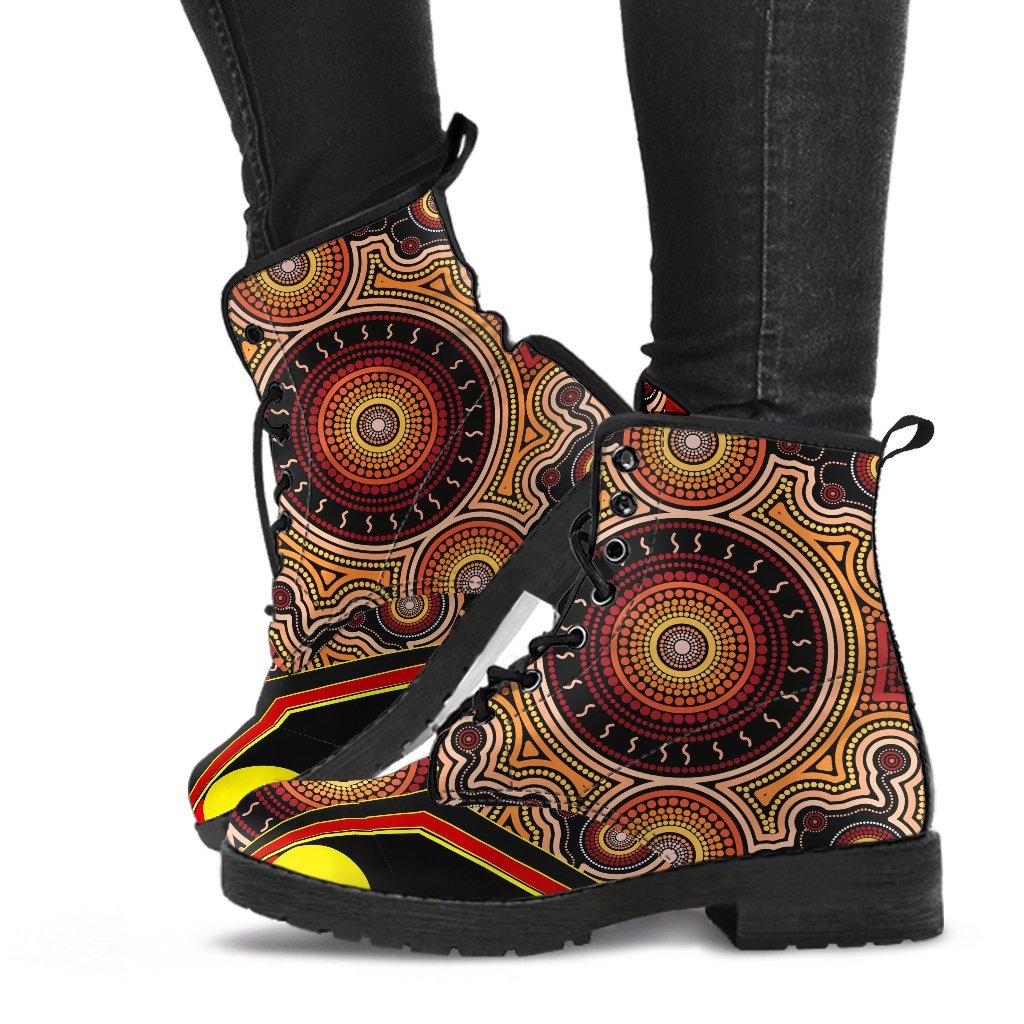 leather-boots-aboriginal-with-dot-painting-art