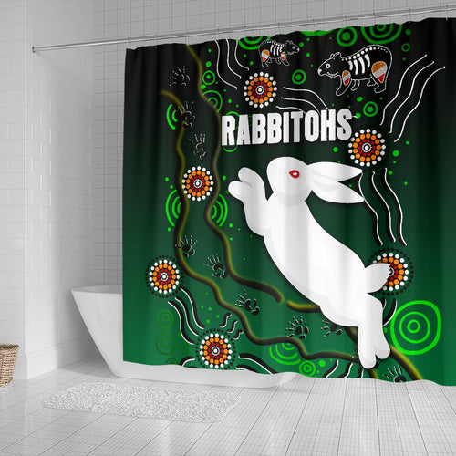 rabbitohs-shower-curtain-simple-indigenous