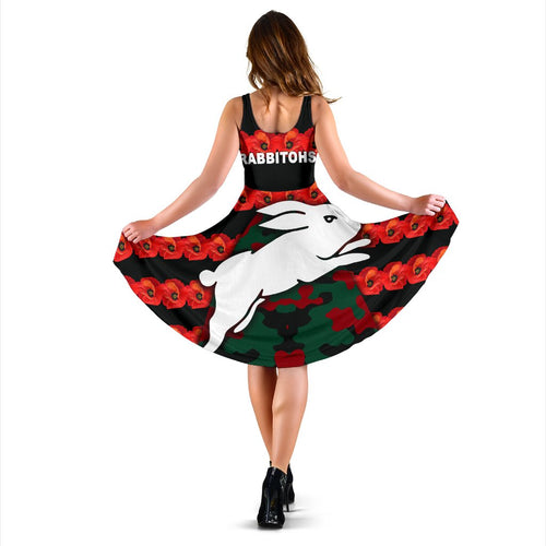 South Sydney Rabbitohs Women's Dress Anzac Day Poppy Flower Vibes - Vibe Hoodie