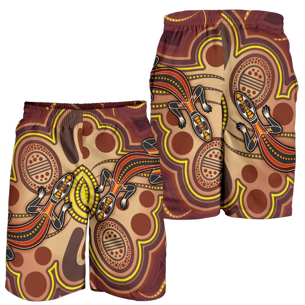 aboriginal-mens-shorts-indigenous-lizard-dot-painting-art