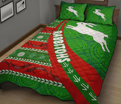 south-sydney-rabbitohs-aboriginal-quilt-bed-set-victorian-vibes