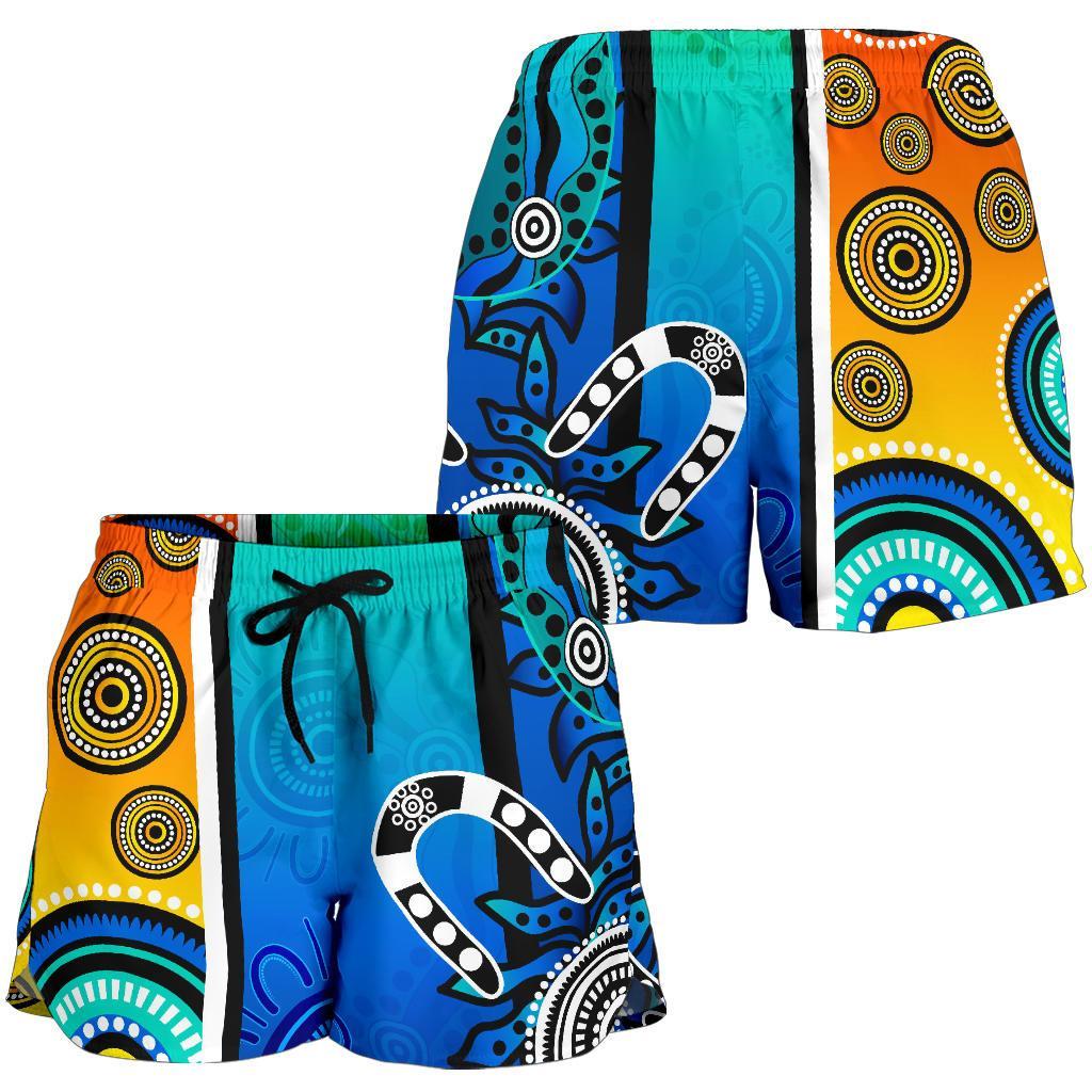 Aboriginal Women's Shorts  - Indigenous Turtle Dot Painting Art - Vibe Hoodie