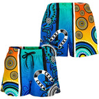 Aboriginal Women's Shorts  - Indigenous Turtle Dot Painting Art - Vibe Hoodie