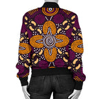 aboriginal-womens-bomber-jacket-flowers-dot-panting-art