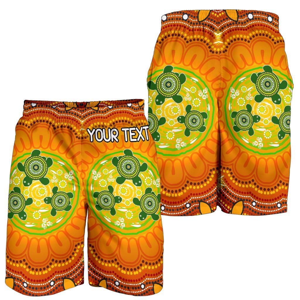 custom-text-aboriginal-mens-shorts-turtle-circle-dot-painting-art