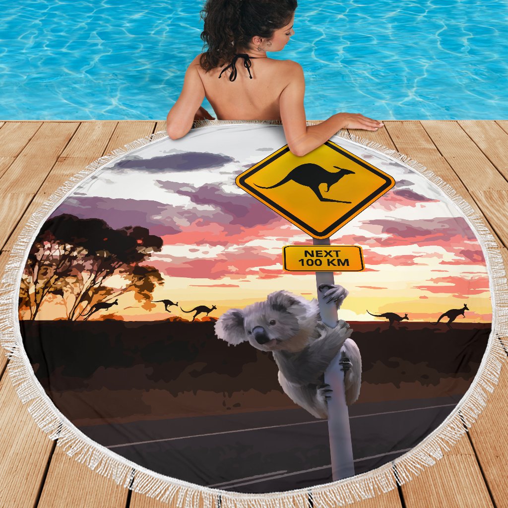 beach-blanket-koala-blanket-kangaroo-sign-sunset-landscape-art-59-x-59-inches