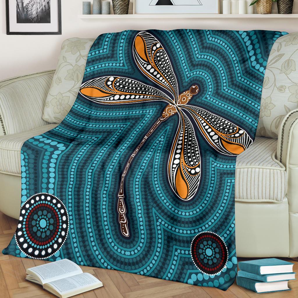 premium-blanket-indigenous-dragonfly