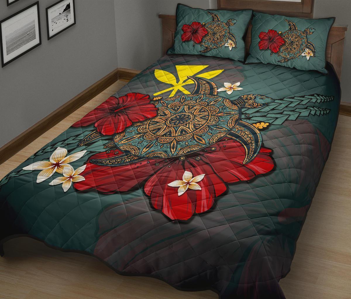 kanaka-maoli-hawaiian-quilt-bed-set-blue-turtle-tribal