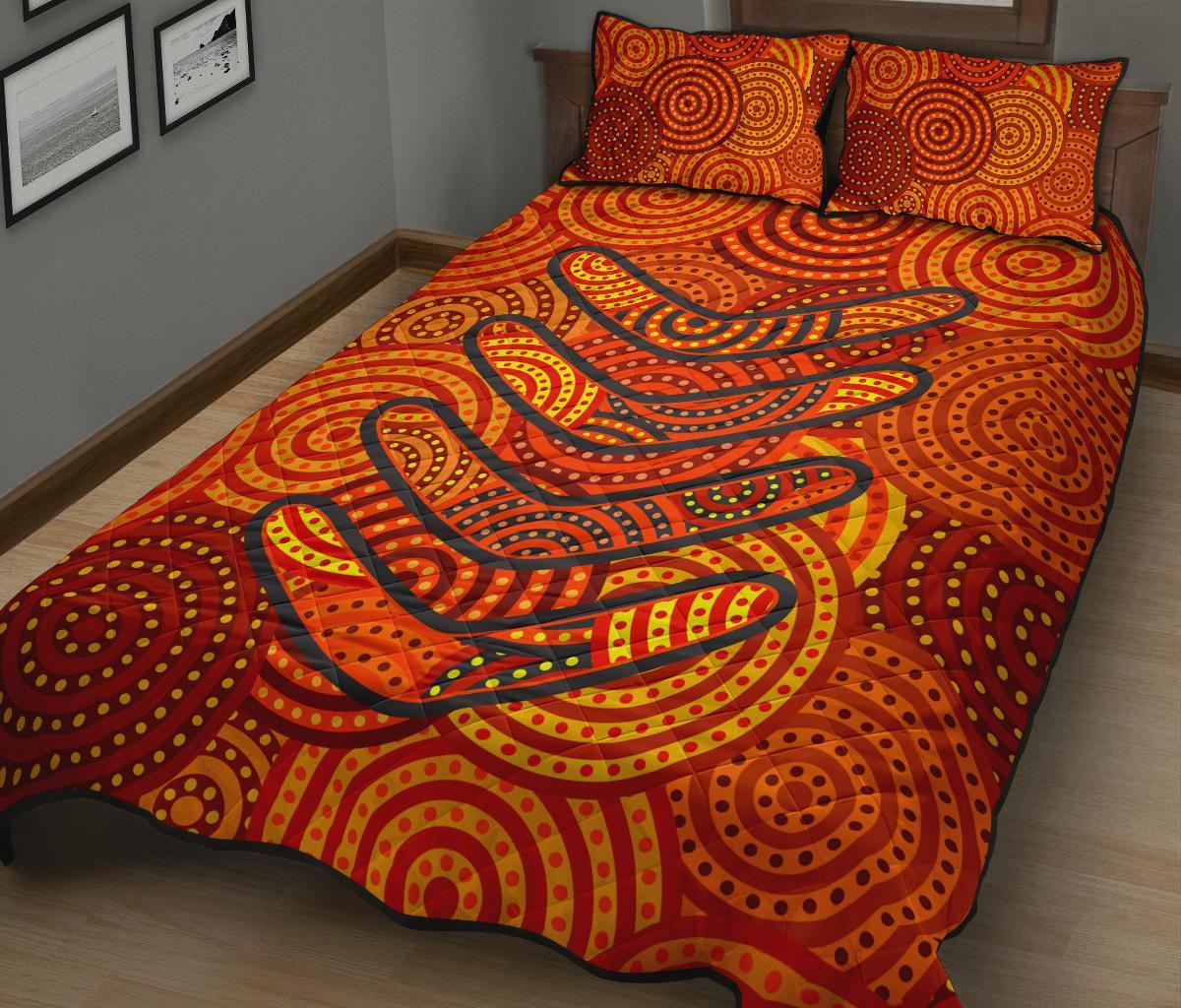 aboriginal-quilt-bed-set-aboriginal-boomerangs-and-dot-circle