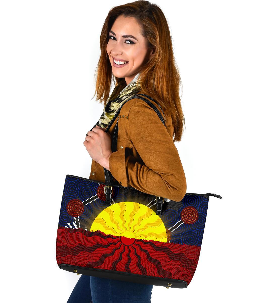 aboriginal-leather-tote-bag-aboriginal-lives-matter-flag-sun-dot-painting