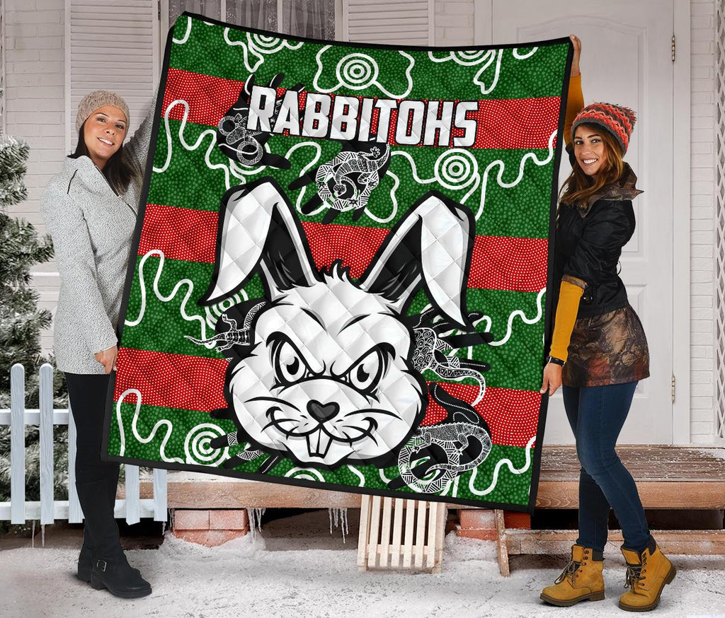 rabbitohs-indigenous-premium-quilt-rabbit-head