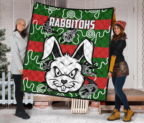 rabbitohs-indigenous-premium-quilt-rabbit-head