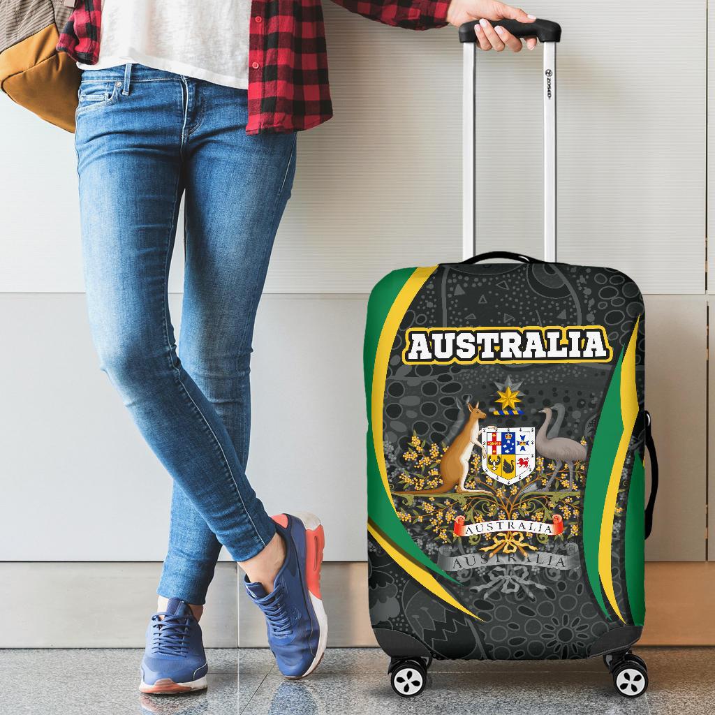 aboriginal-luggage-cover-australian-coat-of-arms-aussie-spirit-green