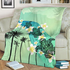 turtle-plumeria-premium-blanket