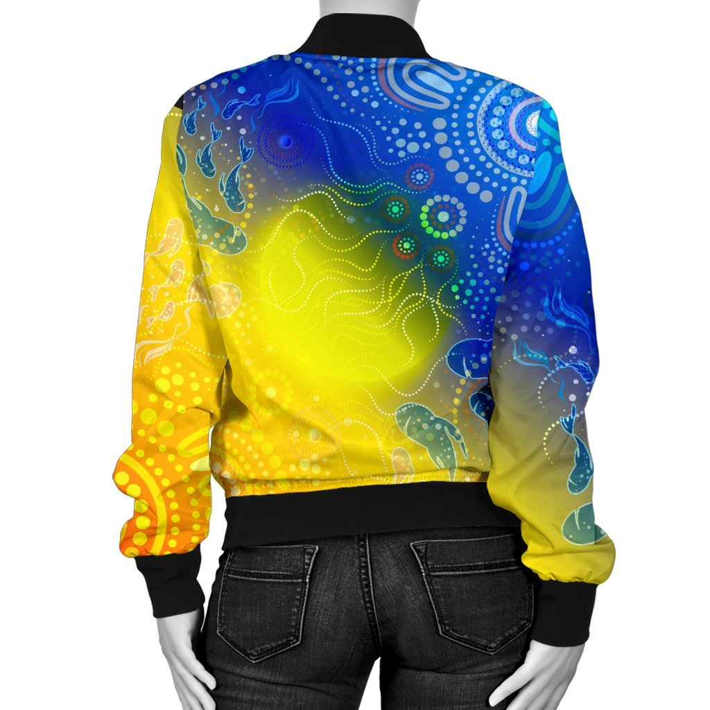 custom-text-aboriginal-womens-bomber-jacket-indigenous-fishing