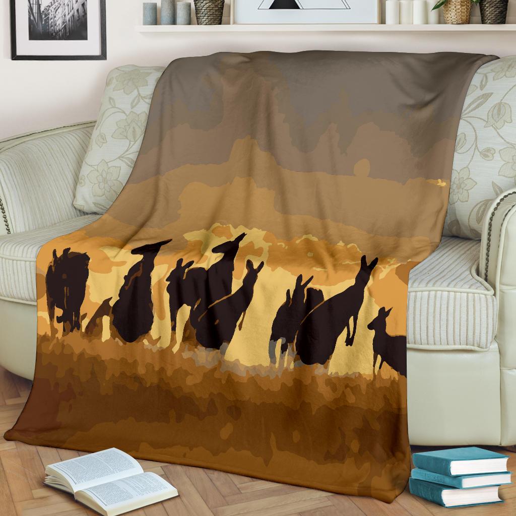 premium-blanket-kangaroo-blanket-family-sunset-painting-ver02a