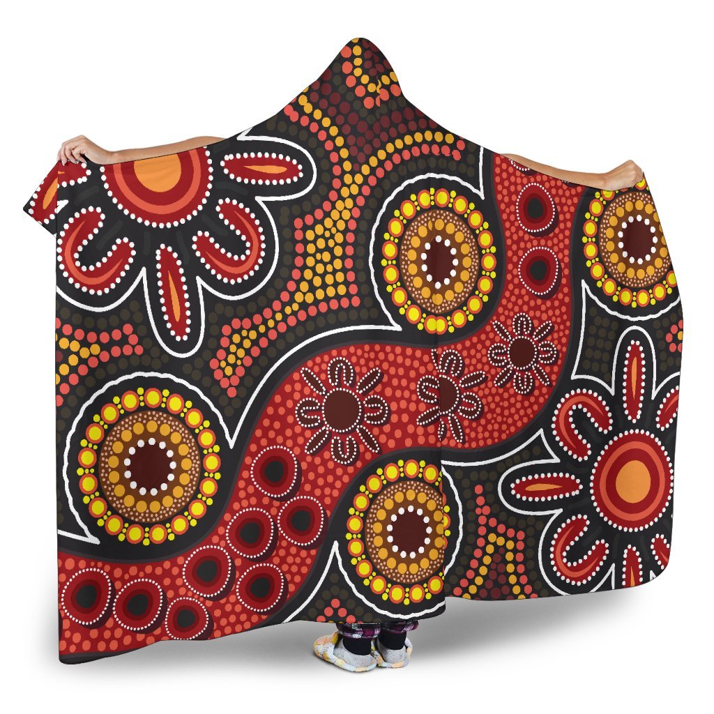 aboriginal-hooded-blanket-indigenous-circle-dot-painting-style-1