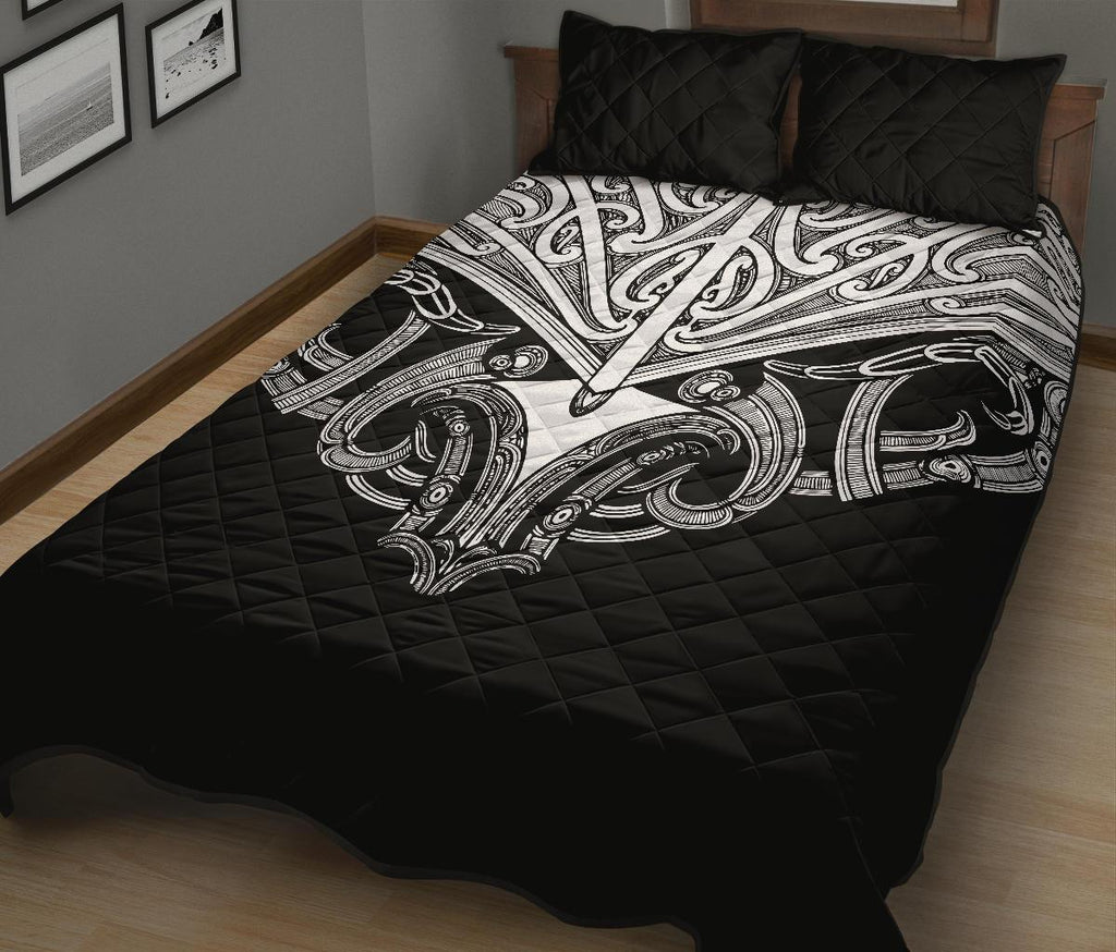 quilt-bed-set-nz-maori-tattoo-koru-white