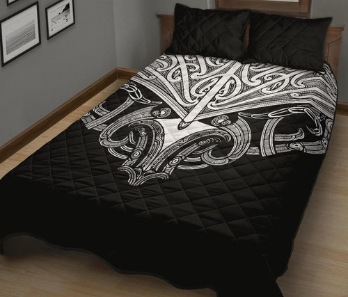 quilt-bed-set-nz-maori-tattoo-koru-white
