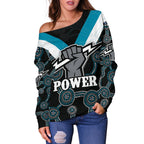 Port Adelaide Off Shoulder Sweater Power - Vibe Hoodie
