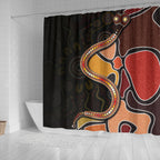 shower-curtain-aboriginal-snake-with-dot-painting