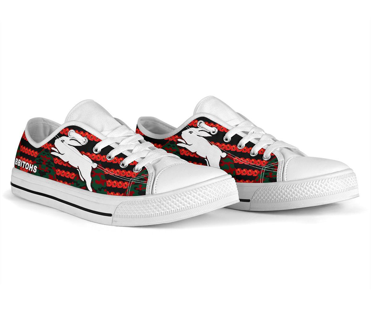 south-sydney-rabbitohs-low-top-shoe-anzac-day-poppy-flower-vibes