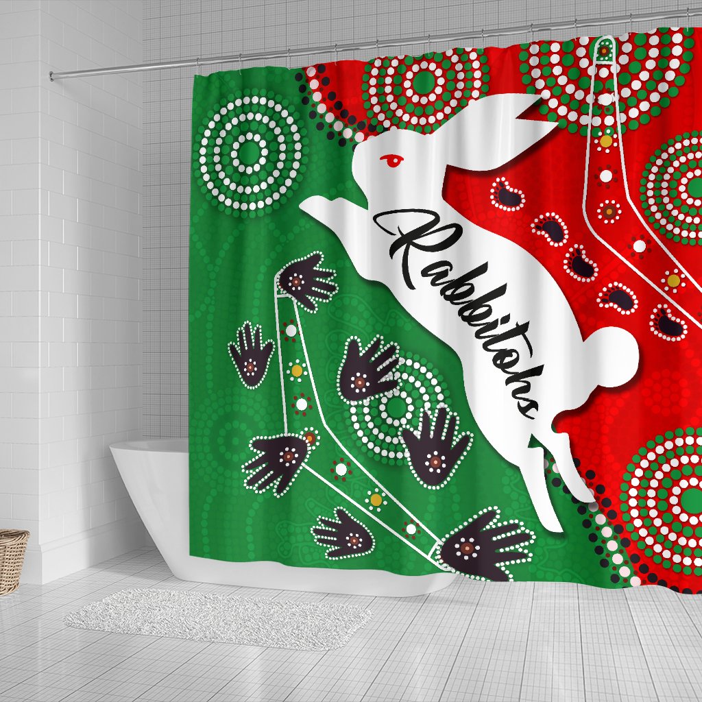 rabbitohs-forever-shower-curtain-indigenous
