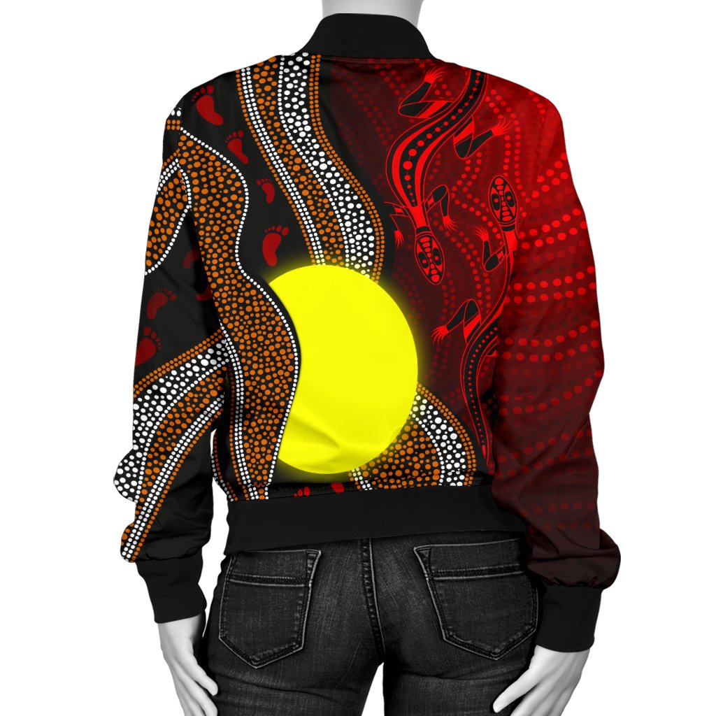 aboriginal-women-bomber-jacket-aboriginal-flag-lizard-dot-painting-style