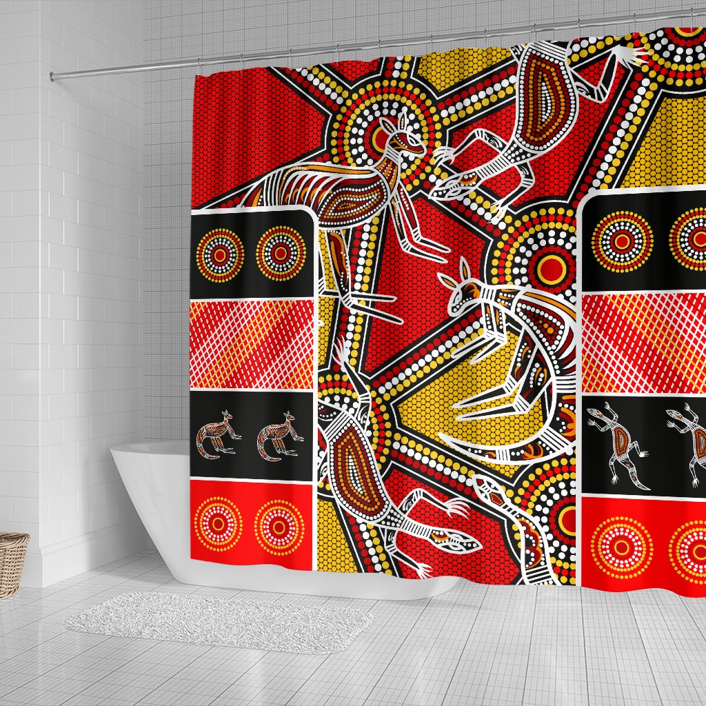aboriginal-shower-curtain-kangaroo-dot-painting-patterns