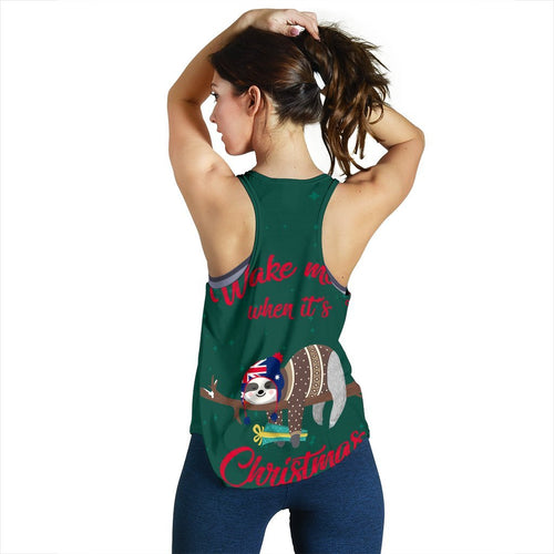 Christmas Women's Racerback Tank Green - Merry Christmas - Vibe Hoodie