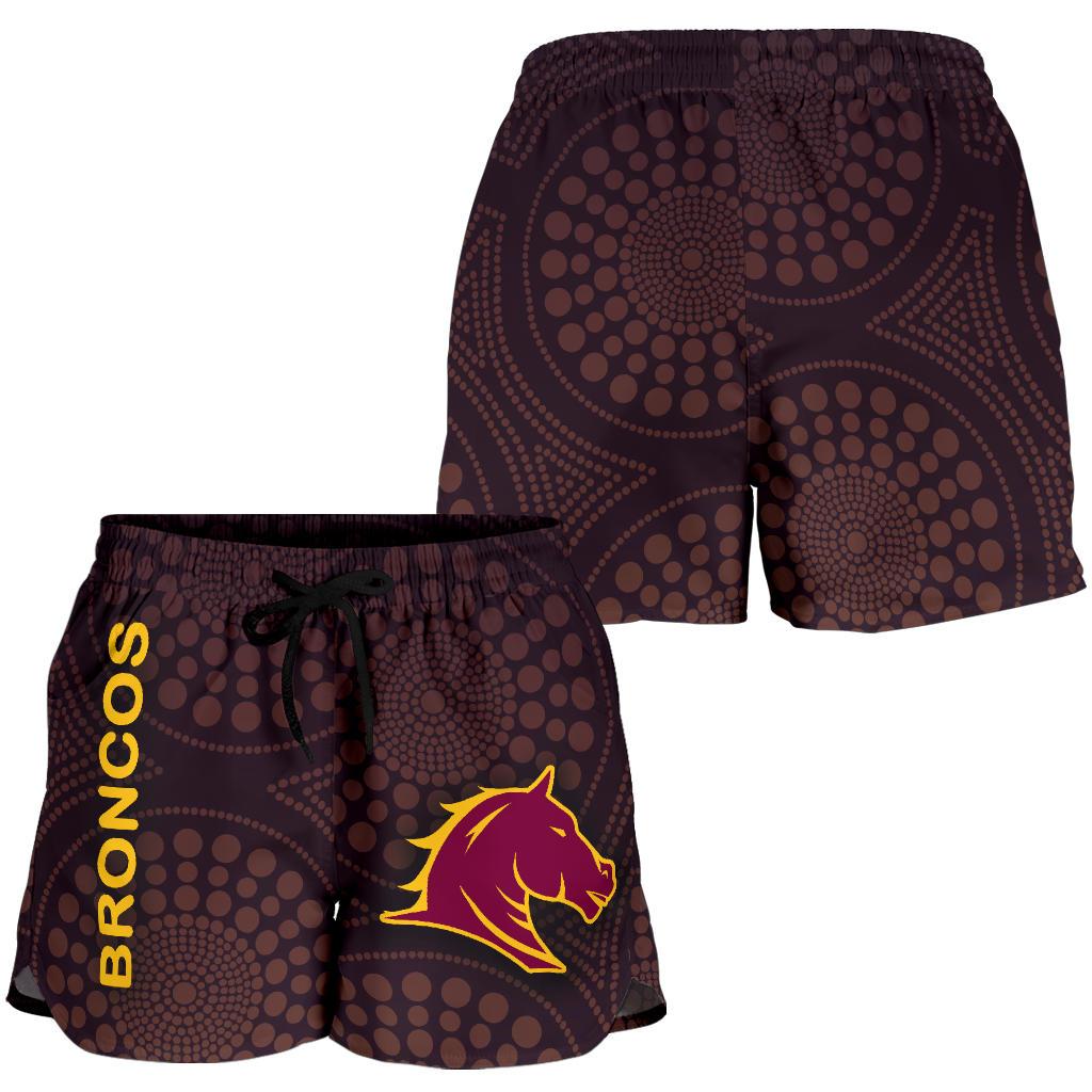 Brisbane Women Shorts Broncos Simple Indigenous - Vibe Hoodie